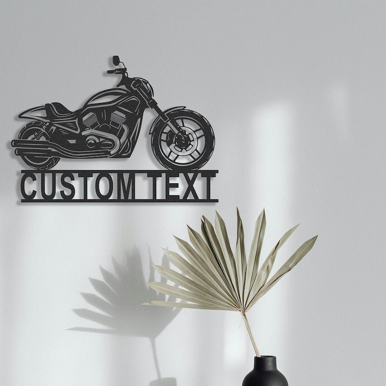 Custom Metal Garage Signs With Text, Personalized Motorcycle Wall Art Decor Gifts for Dad