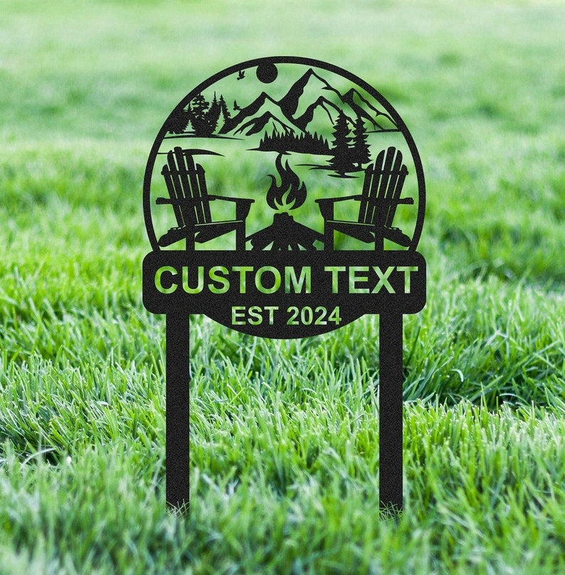Campfire Sign, Personalized Metal Camping Sign, Custom Metal Sign, Outdoor Metal Sign