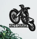 Custom Dirt Bike Metal Sign, Personalized Motocross Biker Name Sign, Motorcycle Biker Gifts for Dad Husband