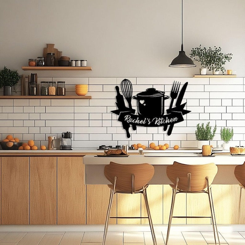 Personalized Kitchen Sign, Custom Farmhouse Kitchen Sign, Dining Room Wall Art