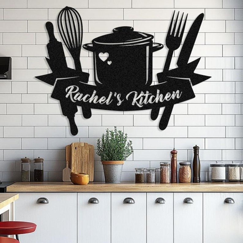 Personalized Kitchen Sign, Custom Farmhouse Kitchen Sign, Dining Room Wall Art