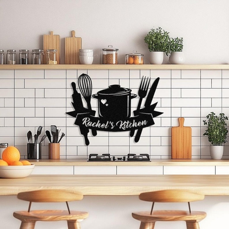 Personalized Kitchen Sign, Custom Farmhouse Kitchen Sign, Dining Room Wall Art
